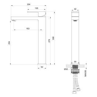 Смеситель для раковины Wonzon & Woghand Cube WW-88239016-BG брашированное золото